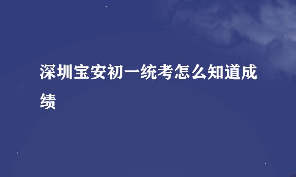 深圳宝安初一统考怎么知道成绩