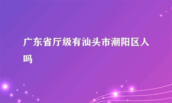 广东省厅级有汕头市潮阳区人吗