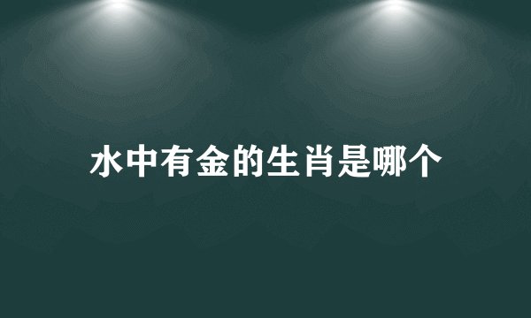 水中有金的生肖是哪个