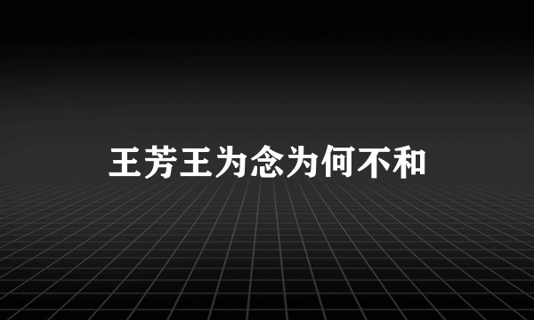 王芳王为念为何不和