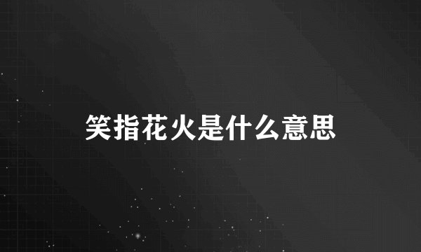 笑指花火是什么意思