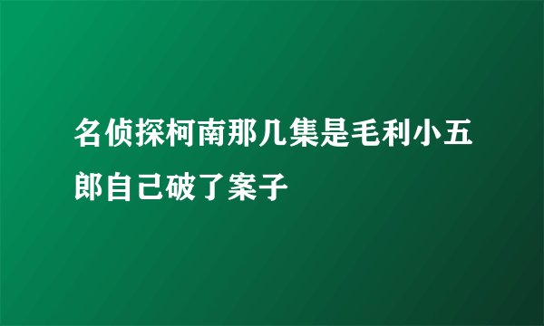 名侦探柯南那几集是毛利小五郎自己破了案子