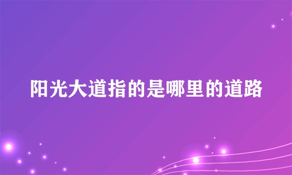 阳光大道指的是哪里的道路