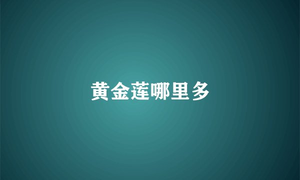 黄金莲哪里多