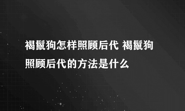 褐鬣狗怎样照顾后代 褐鬣狗照顾后代的方法是什么