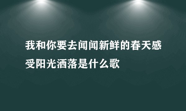 我和你要去闻闻新鲜的春天感受阳光洒落是什么歌