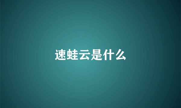 速蛙云是什么