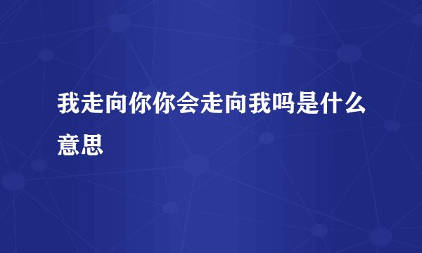 我走向你你会走向我吗是什么意思