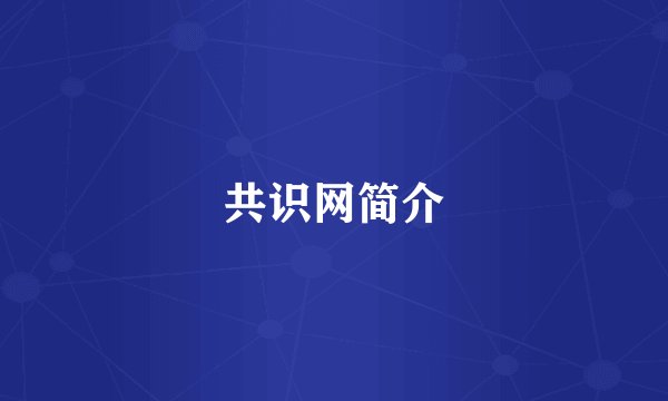 共识网简介