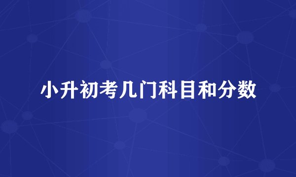 小升初考几门科目和分数