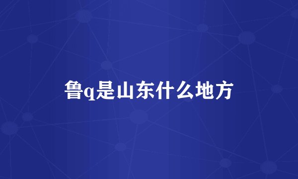 鲁q是山东什么地方