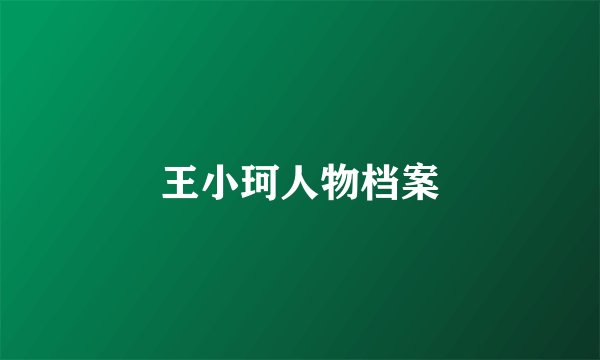 王小珂人物档案