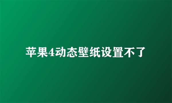 苹果4动态壁纸设置不了