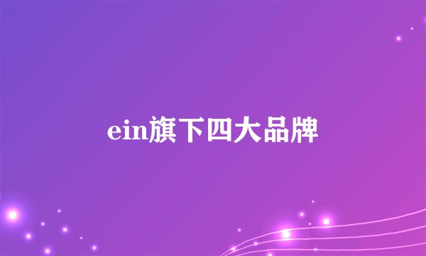 ein旗下四大品牌