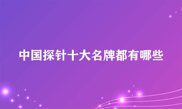 中国探针十大名牌都有哪些