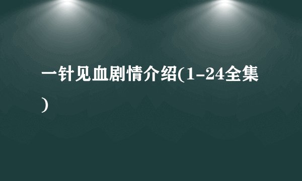 一针见血剧情介绍(1-24全集)