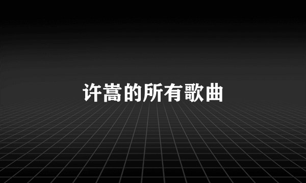 许嵩的所有歌曲