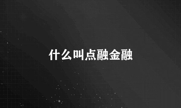 什么叫点融金融
