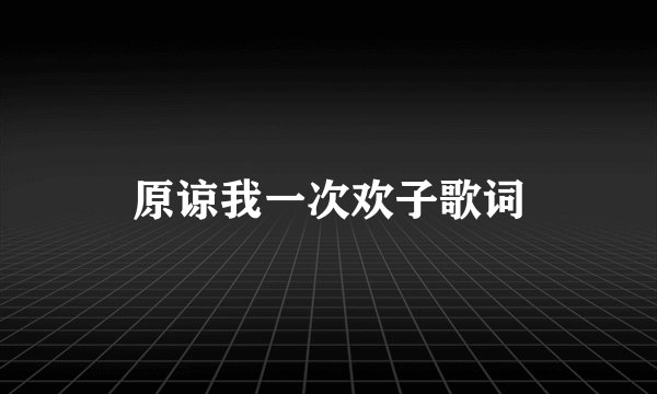 原谅我一次欢子歌词