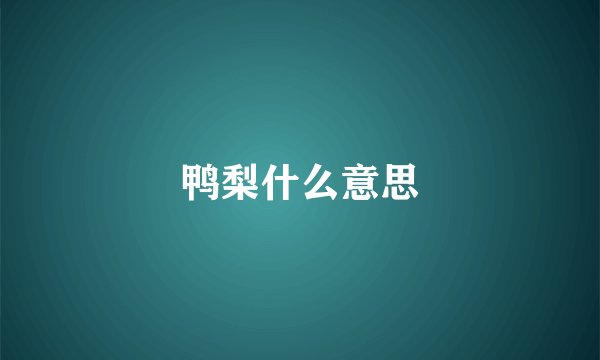 鸭梨什么意思