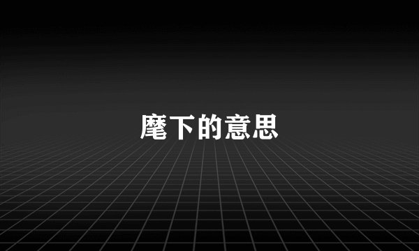 麾下的意思