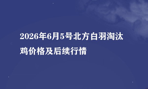 2026年6月5号北方白羽淘汰鸡价格及后续行情