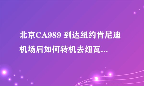 北京CA989 到达纽约肯尼迪机场后如何转机去纽瓦克机场？