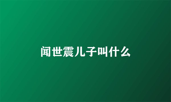 闻世震儿子叫什么