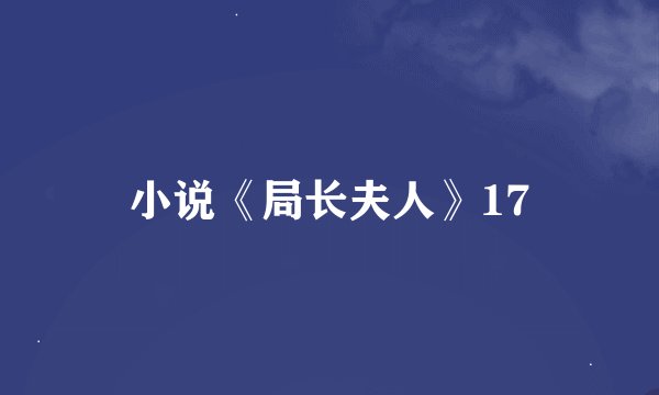 小说《局长夫人》17