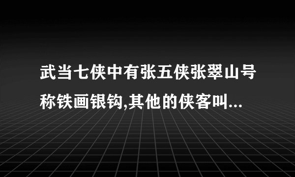 武当七侠中有张五侠张翠山号称铁画银钩,其他的侠客叫做什么,号称...