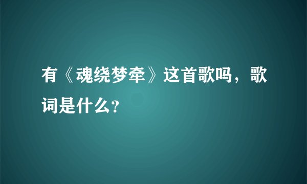 有《魂绕梦牵》这首歌吗，歌词是什么？