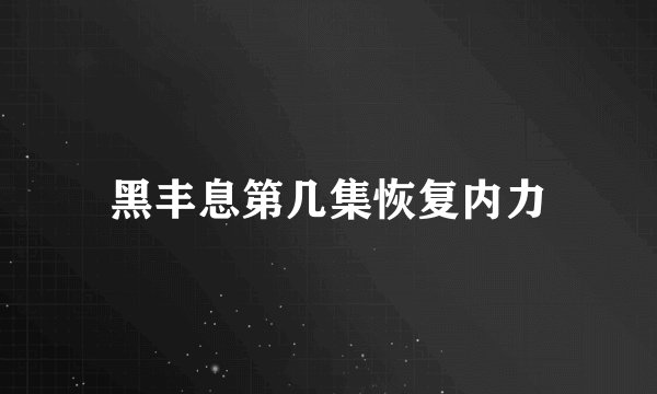 黑丰息第几集恢复内力