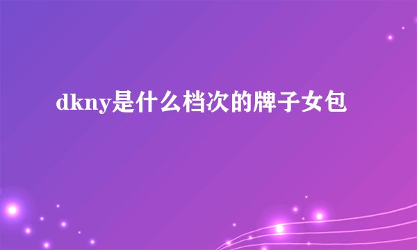 dkny是什么档次的牌子女包