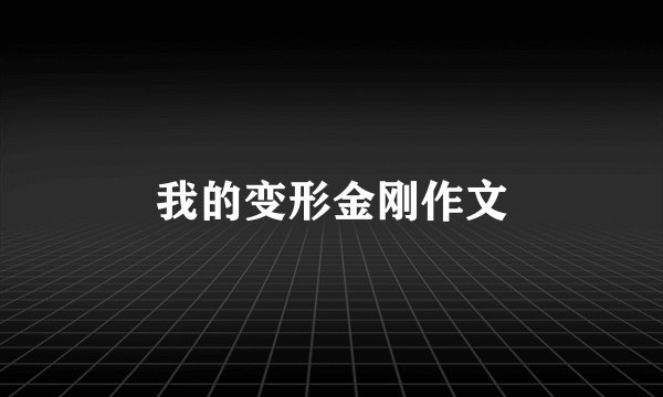我的变形金刚作文