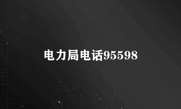 电力局电话95598