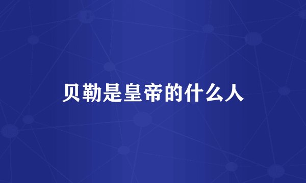 贝勒是皇帝的什么人