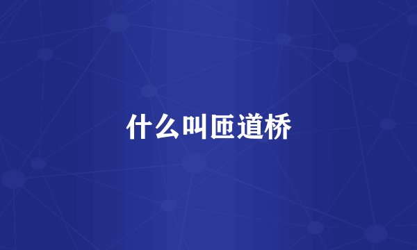什么叫匝道桥