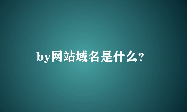 by网站域名是什么？