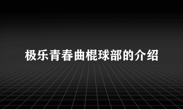 极乐青春曲棍球部的介绍