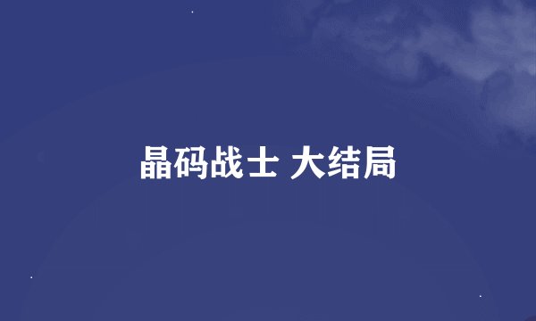 晶码战士 大结局