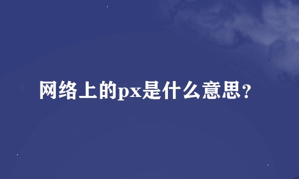 网络上的px是什么意思？