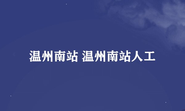 温州南站 温州南站人工