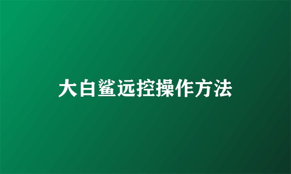 大白鲨远控操作方法