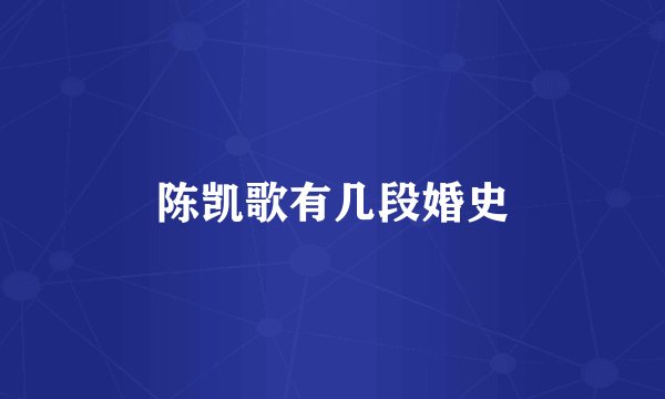 陈凯歌有几段婚史