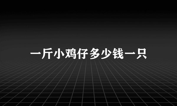 一斤小鸡仔多少钱一只