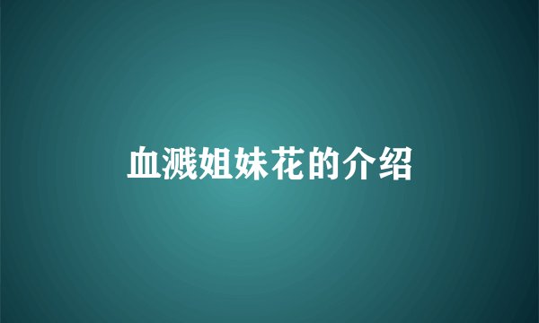 血溅姐妹花的介绍