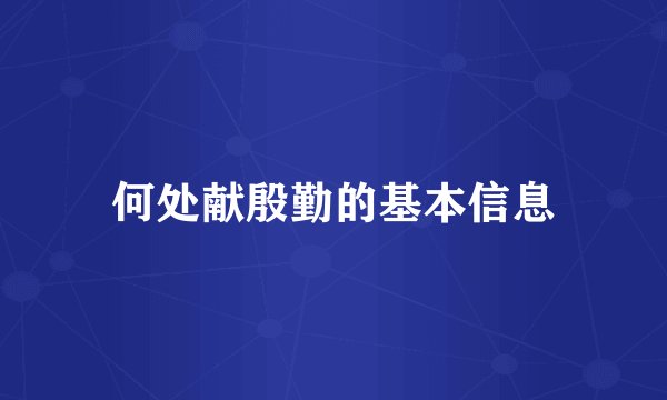 何处献殷勤的基本信息