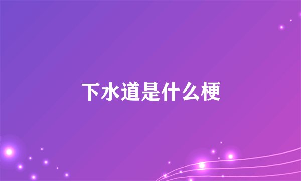 下水道是什么梗