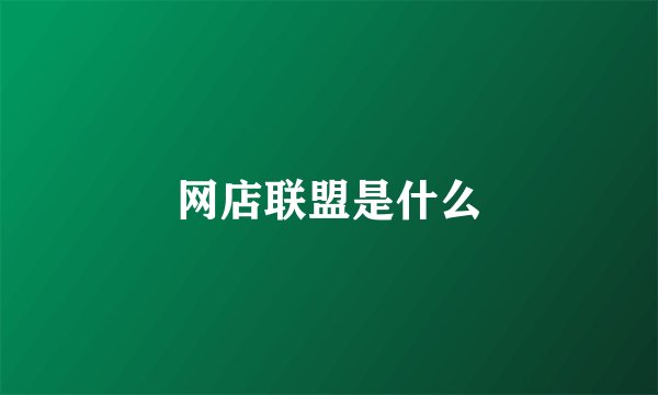 网店联盟是什么
