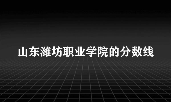 山东潍坊职业学院的分数线
